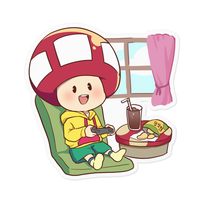 たちばな【ゲーム日和】ステッカー 背景色：ホワイト（100x100mm）