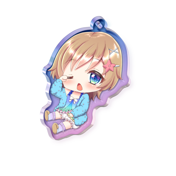 オーロラアクリルキーホルダー - 50 × 50mm