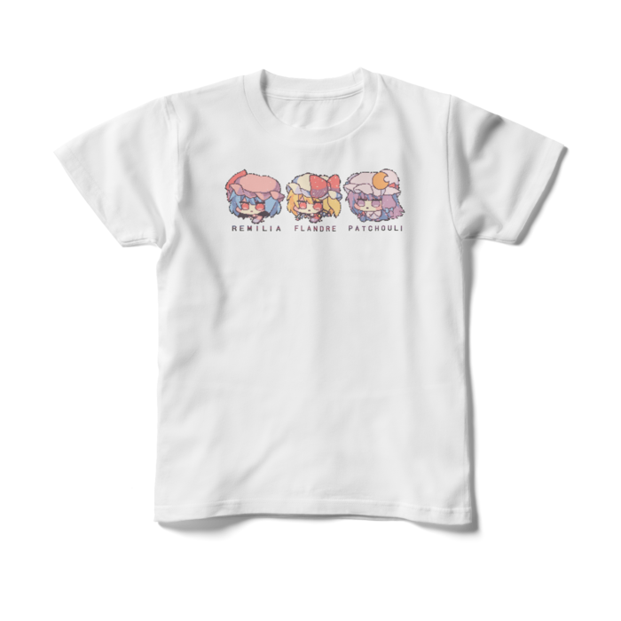 キッズサイズ100cm~レミフラパチュドット絵【東方同人Tシャツ