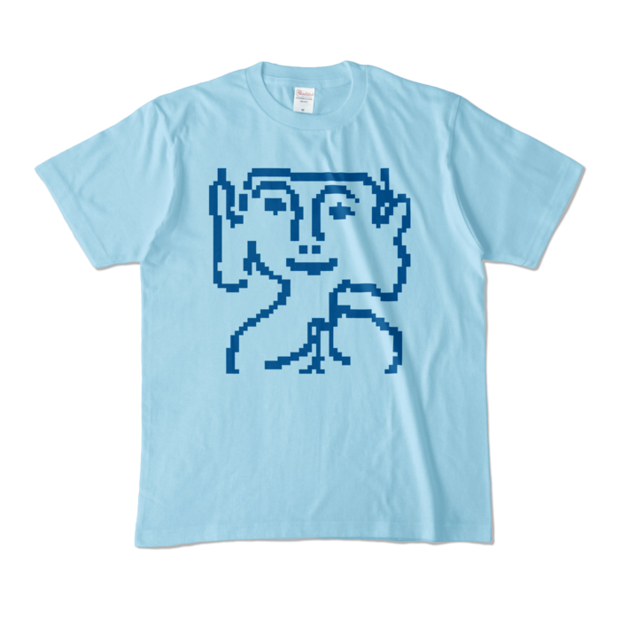 カラーTシャツ - M - ライトブルー (淡色)＋紺色のプリント