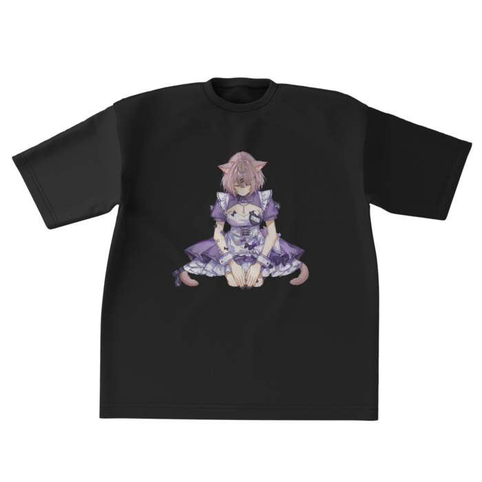 【塗りこみ】ビッグシルエットTシャツ【黒/XL】