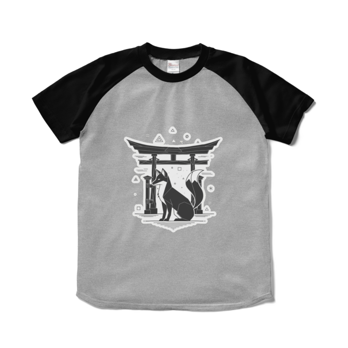 ラグランTシャツ - S - 杢グレー×ブラック