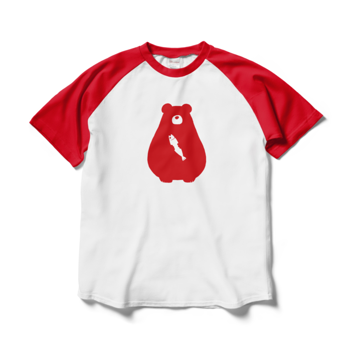 ラグランTシャツ - L - ホワイト×レッド