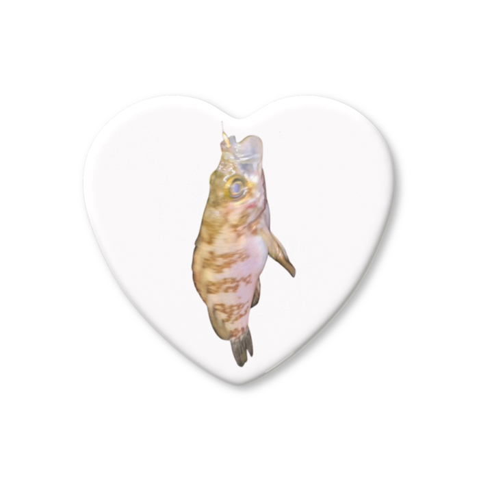 ハート缶バッジ - 57 × 52.5mm