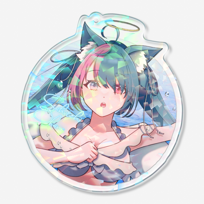 ホログラムアクリルキーホルダー - 70 × 70mm