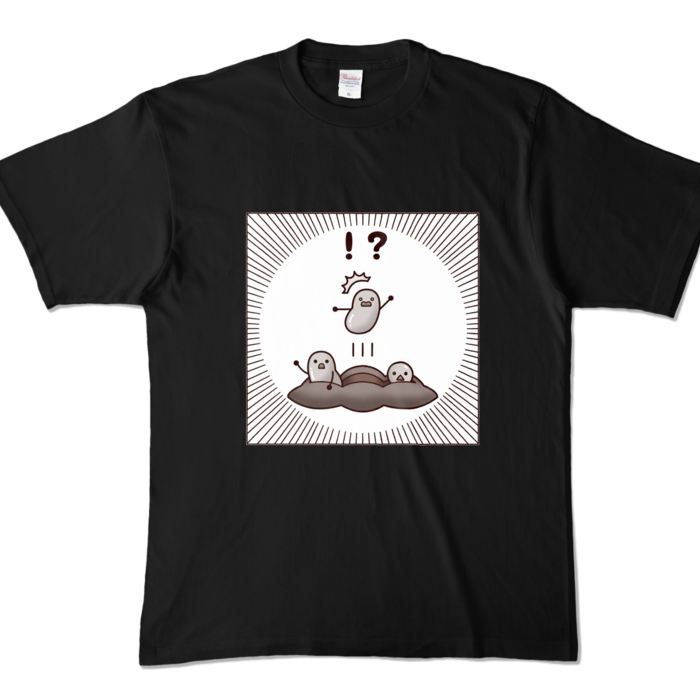 カラーTシャツ 白黒ver 黒 XL
