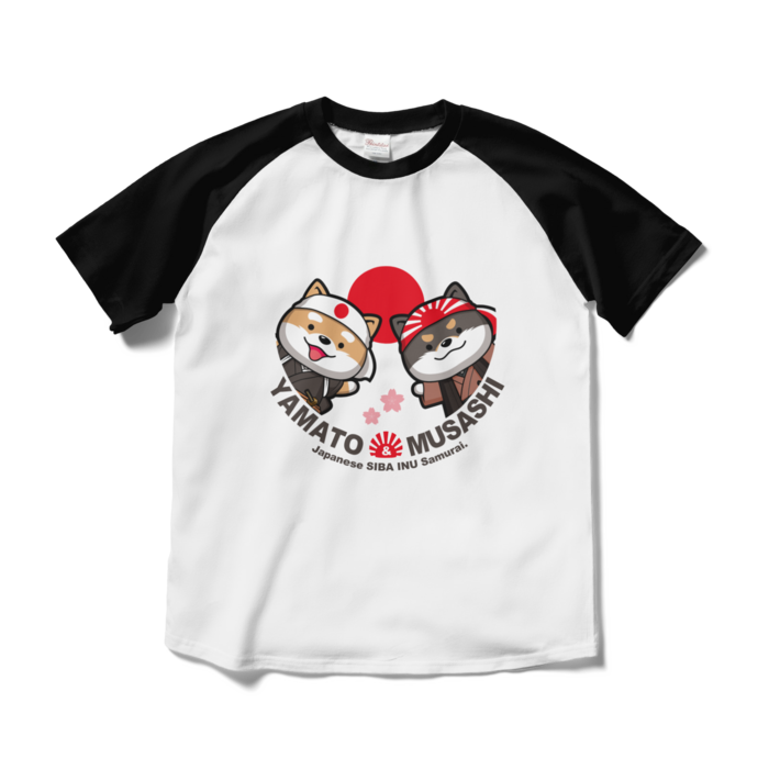 ラグランTシャツ - M - ホワイト×ブラック