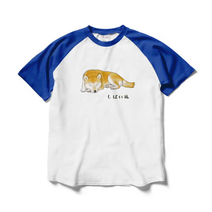 ラグランTシャツ - L - ホワイト×ロイヤルブルー / Size L, White & Royal Blue