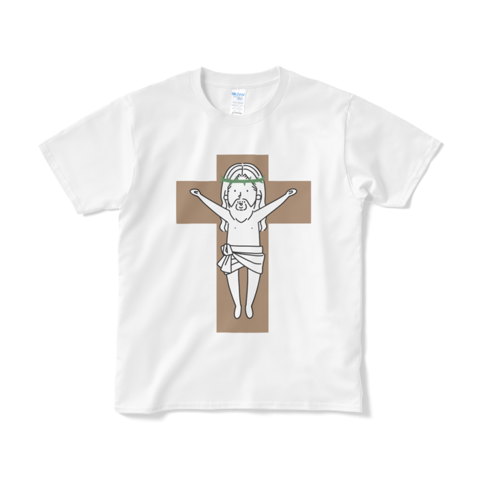 ゆるいイエスキリストTシャツ(短納期) - S - ホワイト