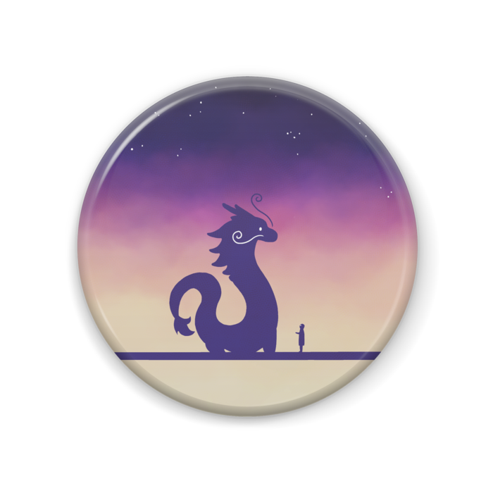 【龍との遭遇-碧桃-】缶バッジ 57mm