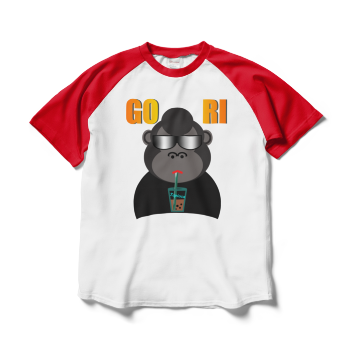 ラグランTシャツ - L - ホワイト×レッド