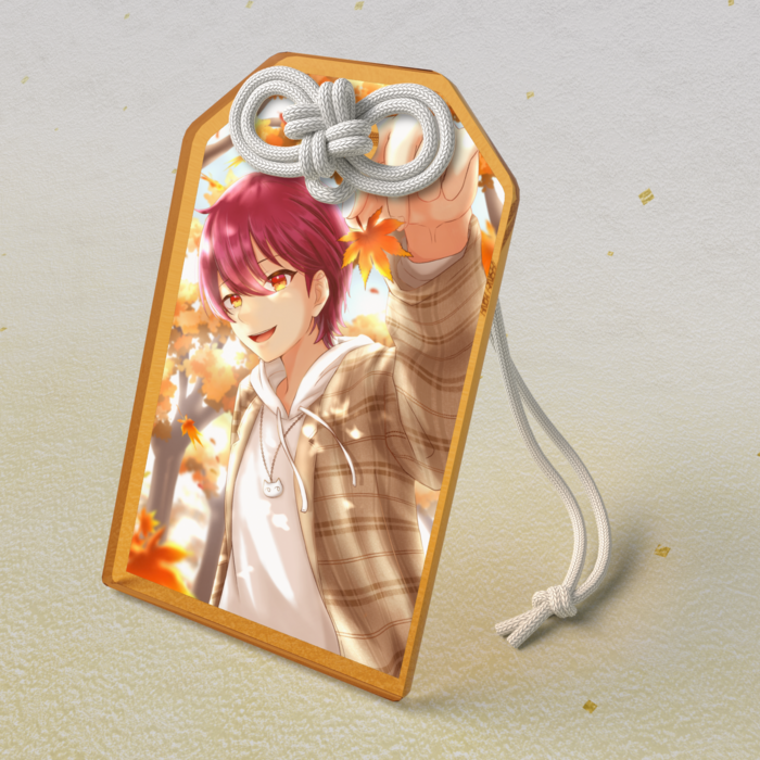 アクリルお守り - 橙(背景あり)