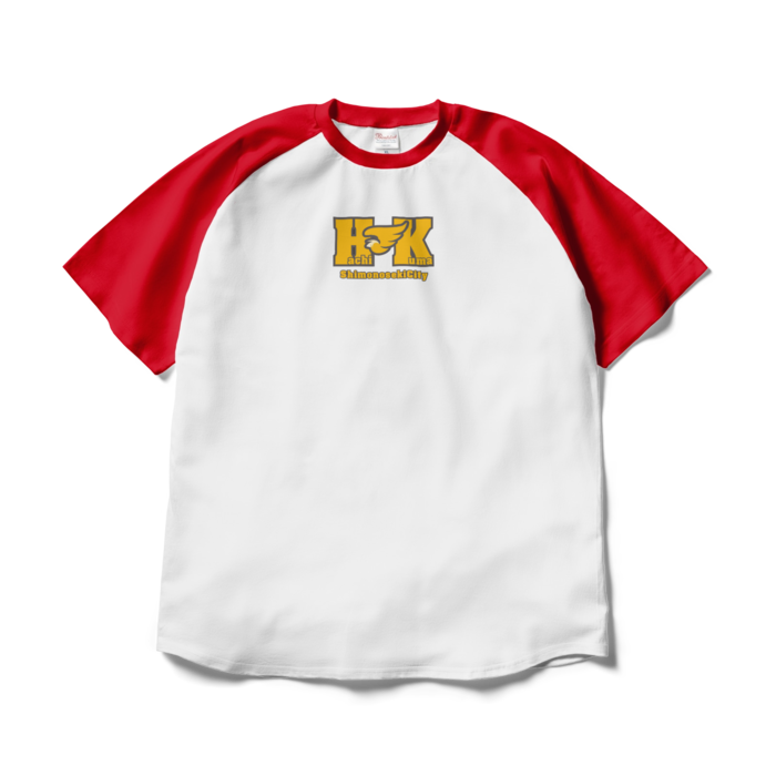 ラグランTシャツ - XL - ホワイト×レッド