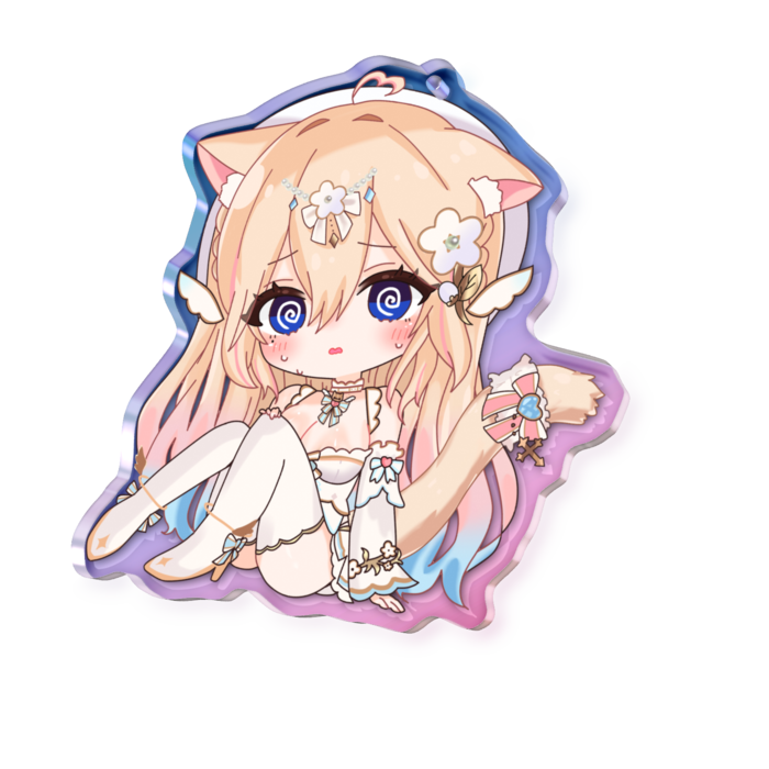 オーロラアクリルキーホルダー - 70 × 70mm