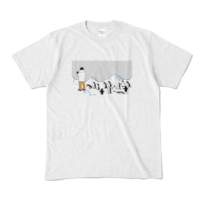 カラーTシャツ　灰色×アッシュ　M