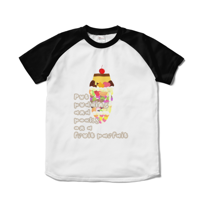 ラグランTシャツ - S - ホワイト×ブラック