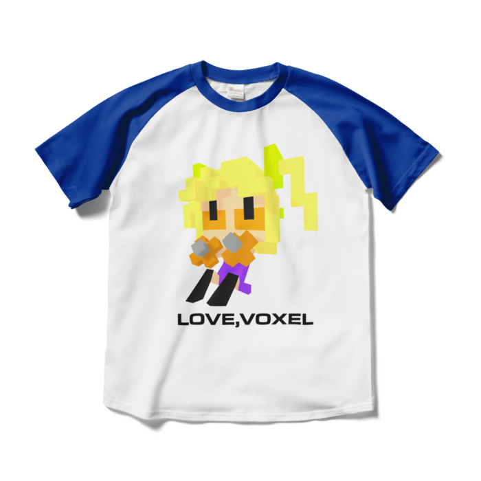 ラグランTシャツ - M - ホワイト×ロイヤルブルー