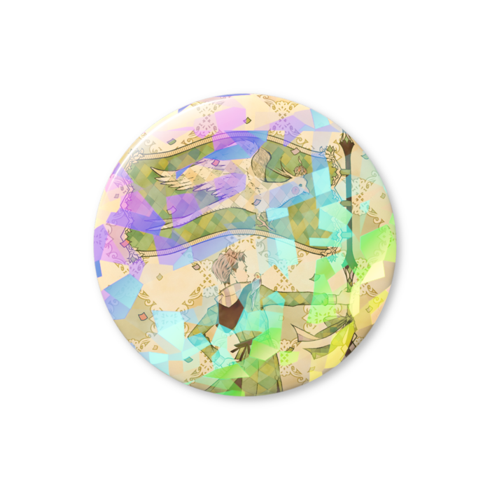 ホログラム缶バッジ(クリスタル柄) - 76mm