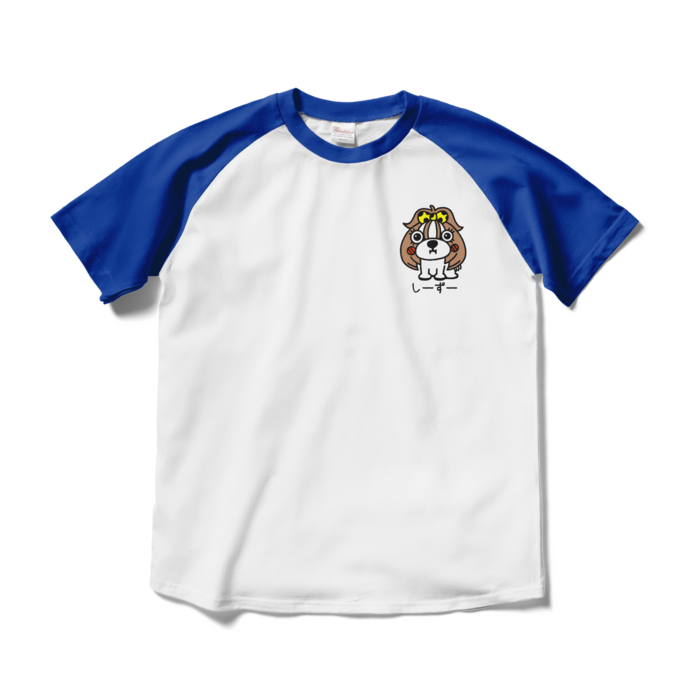 ラグランTシャツ - M - ホワイト×ロイヤルブルー