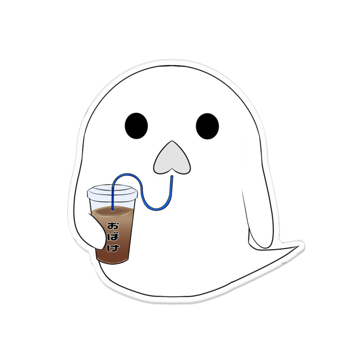 『おばけちゃん』アクリルバッジ - 100 x 100 (mm)