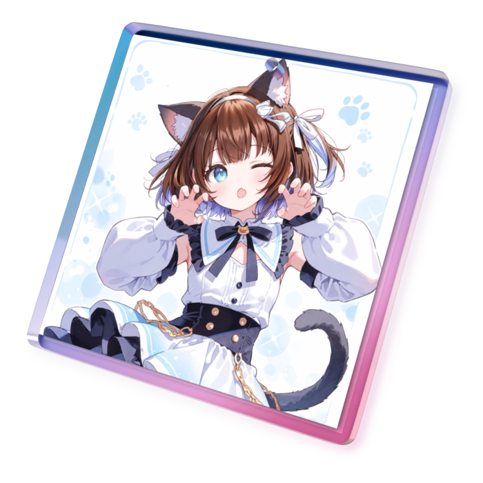 オーロラアクリルキーホルダー - 50 × 50mm