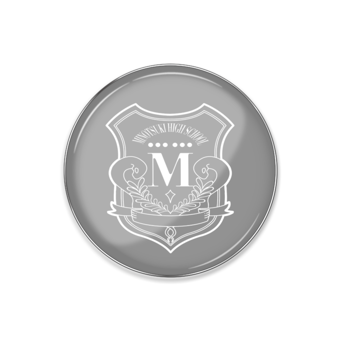 白ピンバッジ - 丸形25mm