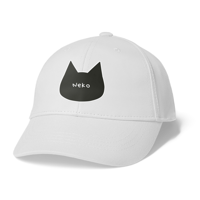シンプルでかわいい猫柄キャップ 帽子 白猫 黒猫 男女兼用 レディース メンズ ブラック/ホワイト/レッド/オレンジ/ライトブルー/ネイビー 猫雑貨MeruMugi  BOOTH