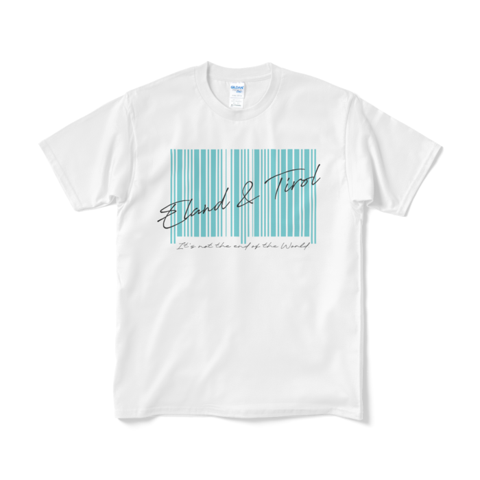 白Tシャツ(短納期) - M - 水色バーコード