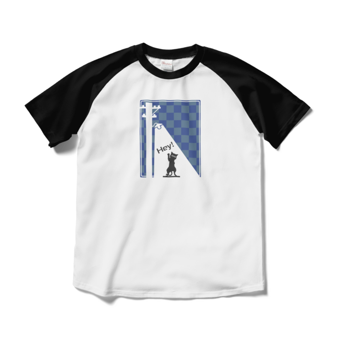 ラグランTシャツ - M - ホワイト×ブラック