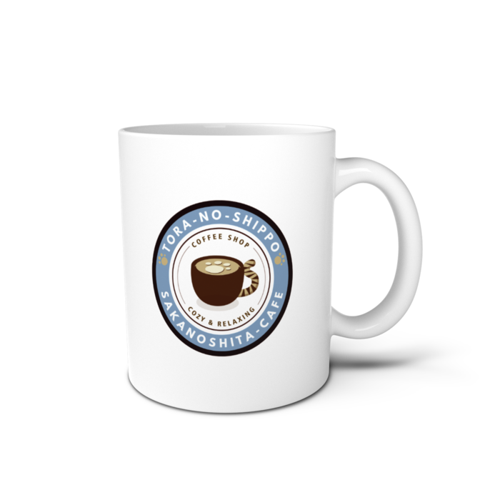 ロゴ　マグカップ　青