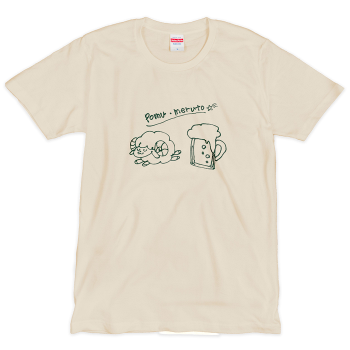 Tシャツ（シルクスクリーン印刷） Lナチュラル