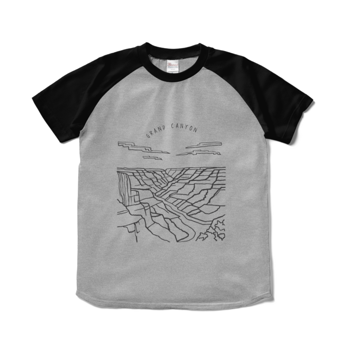 ラグランTシャツ - S - 杢グレー×ブラック