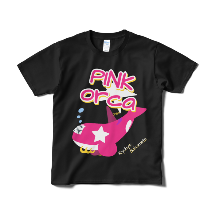 Tシャツ黒【PINK☆ORCA 】 - S - ブラック
