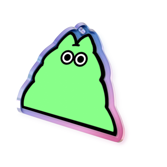 オーロラアクリルキーホルダー - 50 × 50mm(03_Green)