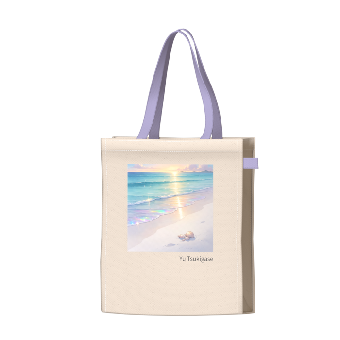 ツートンカラーバッグ - パープル - W34 × H41 × D14cm