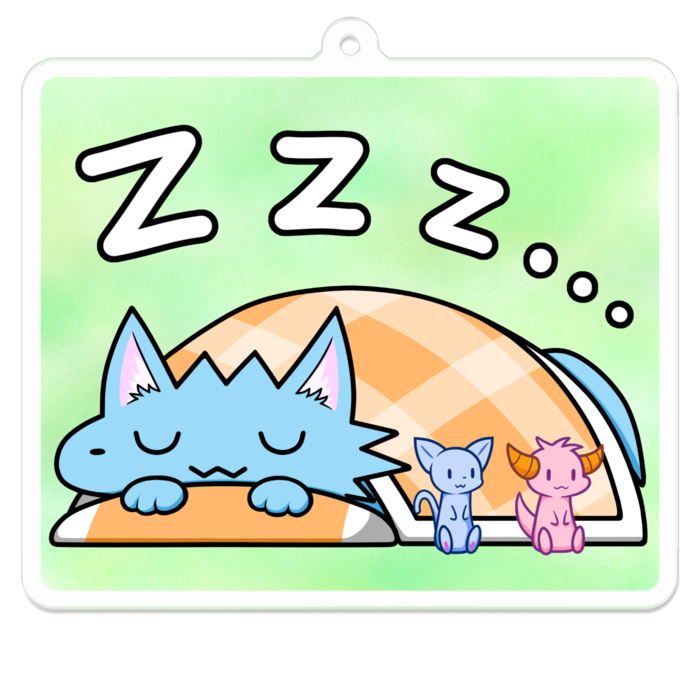 すやすやおおかみくん（コーティング） - 70 x 70 (mm)