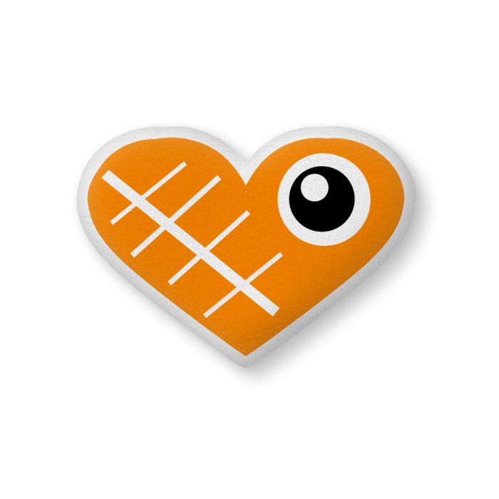 きずハートクッション（オレンジ） - 大（H61×W86cm） - 片面(1)
