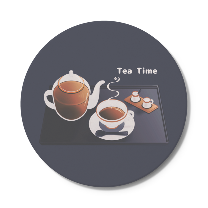 コースター　円形　黒色