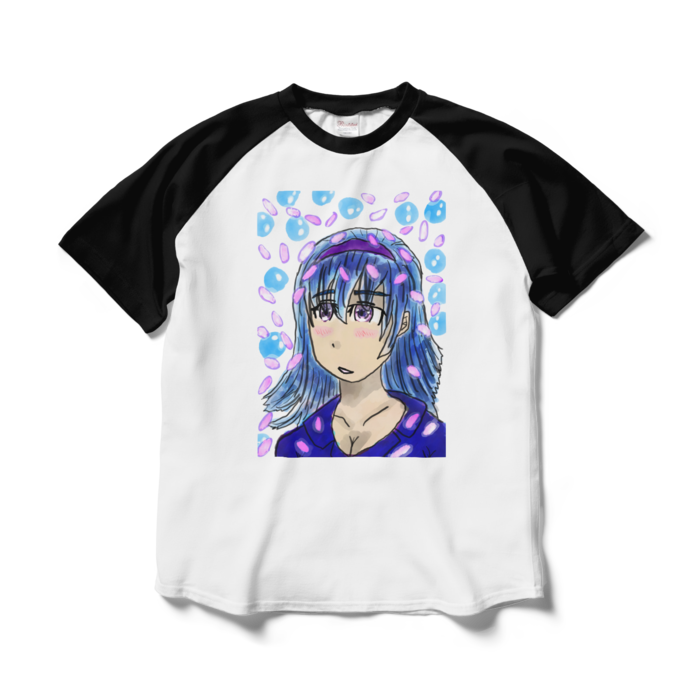 ラグランTシャツ - L - ホワイト×ブラック