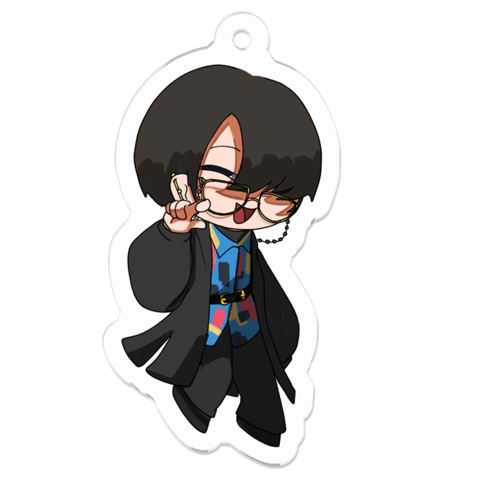 お私服アクリルキーホルダー - 50 x 50 (mm)