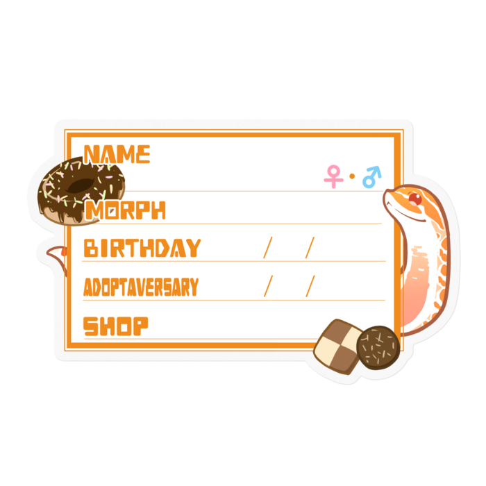 【🐍お名前ステッカー】シシバナ(アルビノ) ‐お菓子(英語)