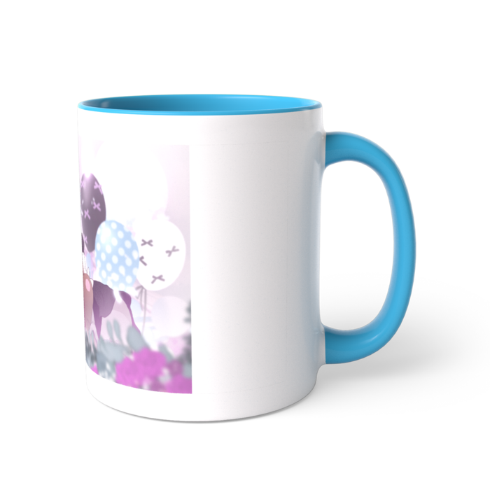 ツートンカラーマグカップ - 直径 8.2cm / 高さ 9.5cm 水色