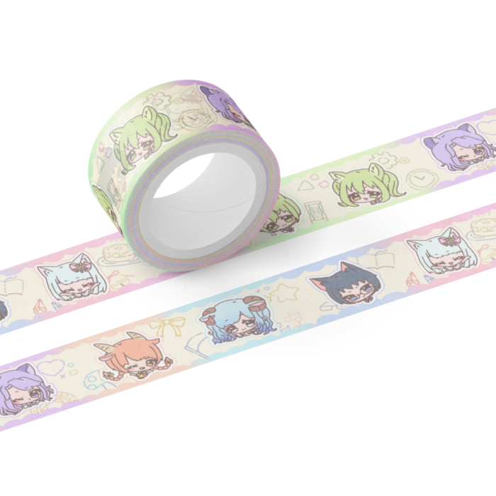 黒狼さんと白猫ちゃんマステ(ぽっぷ)/幅20mm