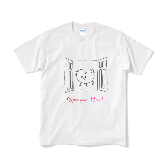 Tシャツ(短納期) - M - ホワイト(文字色:レッド)