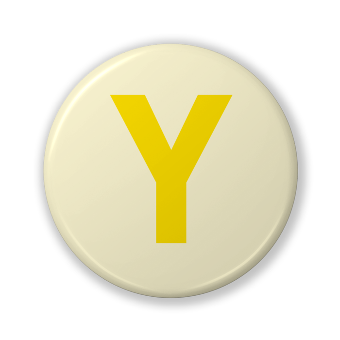【Y(ワイ)】〈イエロー〉缶バッジ- 32mm