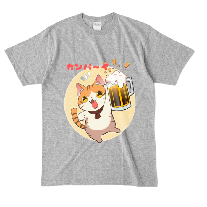 カラーTシャツ - L - 杢グレー (濃色)