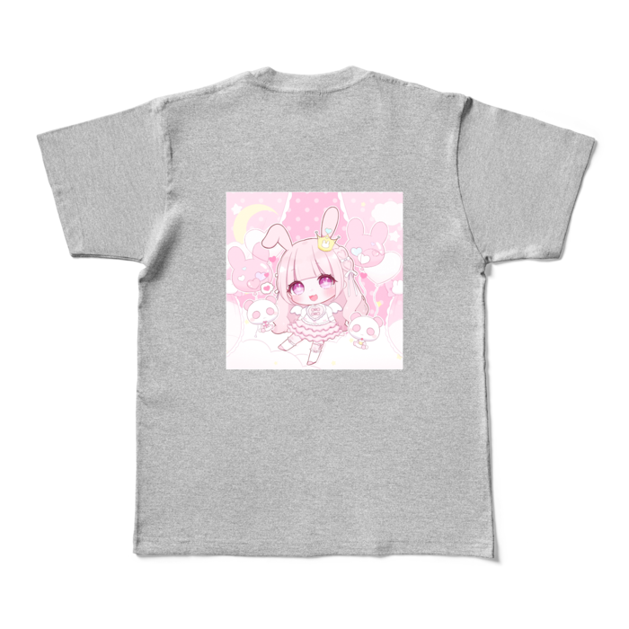 カラーTシャツ - M - 杢グレー (背面)