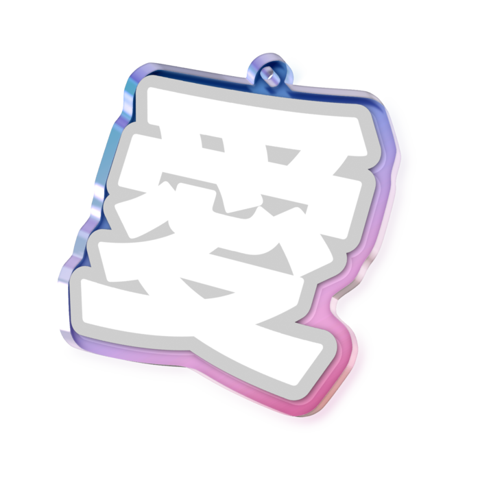 オーロラアクリルキーホルダー - 50 × 50mm