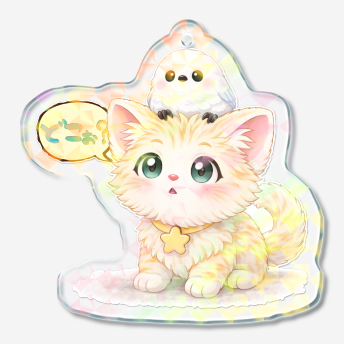 ホログラムアクリルキーホルダー - 50 × 50mm