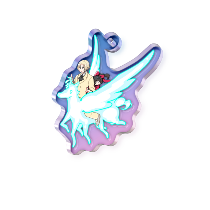 オーロラアクリルキーホルダー - 50 × 50mm